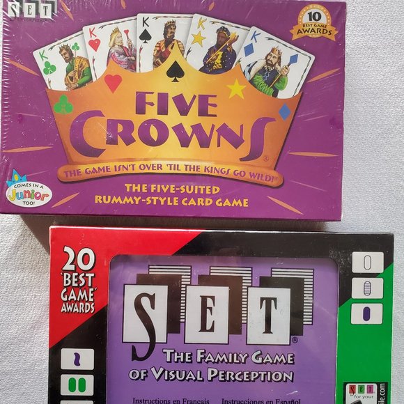 2 Pack Family Card Games ~ Set and Five Crowns NEW